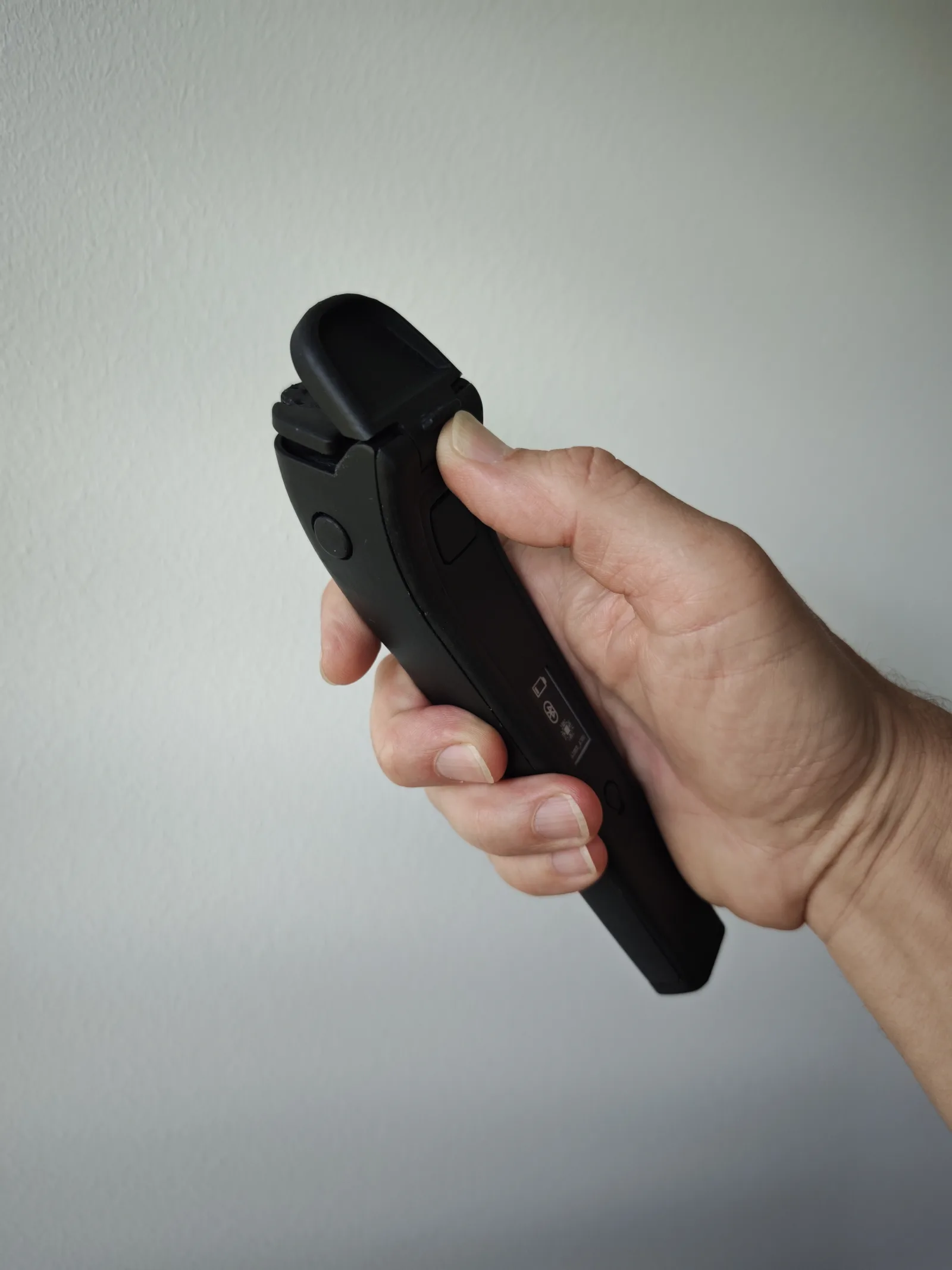 Physical aimee Reader prototype held in one hand